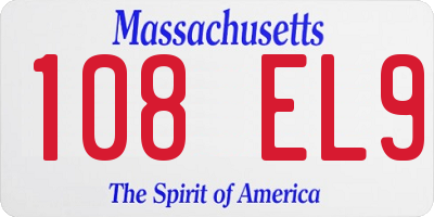 MA license plate 108EL9