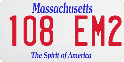 MA license plate 108EM2