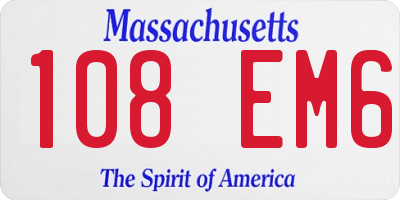 MA license plate 108EM6