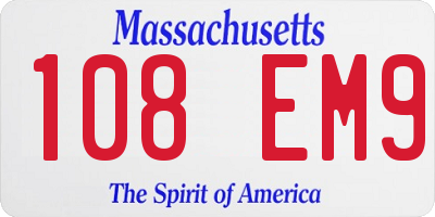 MA license plate 108EM9