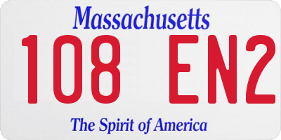 MA license plate 108EN2