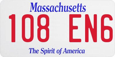 MA license plate 108EN6
