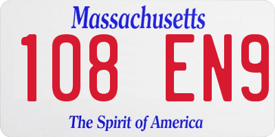 MA license plate 108EN9