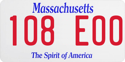 MA license plate 108EO0