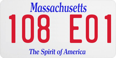 MA license plate 108EO1