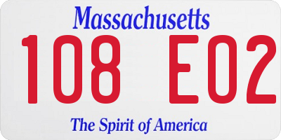 MA license plate 108EO2