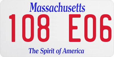 MA license plate 108EO6