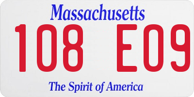 MA license plate 108EO9