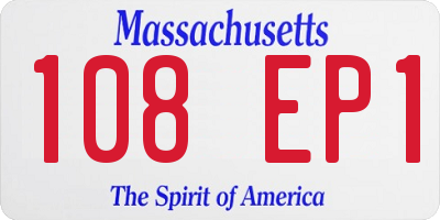 MA license plate 108EP1