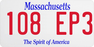 MA license plate 108EP3