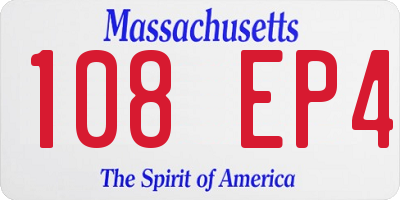 MA license plate 108EP4