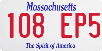 MA license plate 108EP5