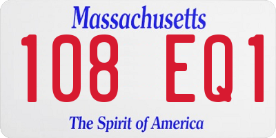 MA license plate 108EQ1