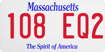 MA license plate 108EQ2