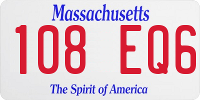 MA license plate 108EQ6