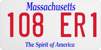 MA license plate 108ER1