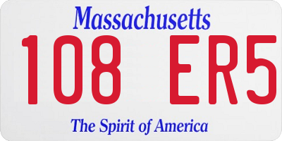 MA license plate 108ER5