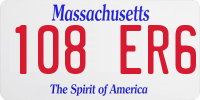 MA license plate 108ER6