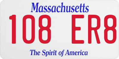 MA license plate 108ER8
