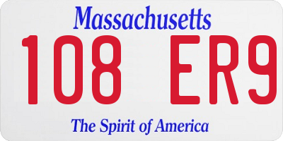MA license plate 108ER9
