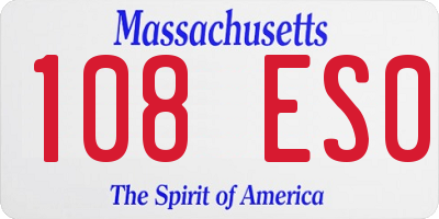 MA license plate 108ES0