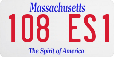 MA license plate 108ES1