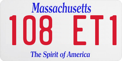 MA license plate 108ET1