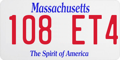 MA license plate 108ET4