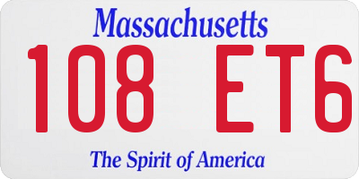 MA license plate 108ET6