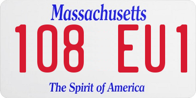 MA license plate 108EU1