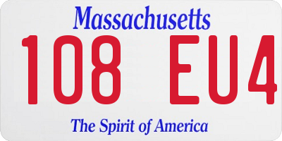 MA license plate 108EU4