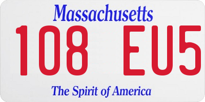 MA license plate 108EU5