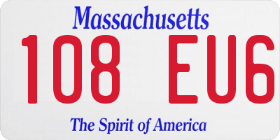 MA license plate 108EU6