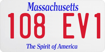 MA license plate 108EV1