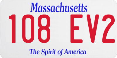 MA license plate 108EV2