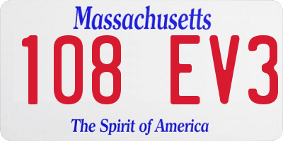 MA license plate 108EV3