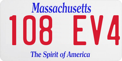 MA license plate 108EV4