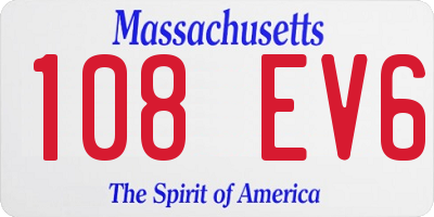 MA license plate 108EV6