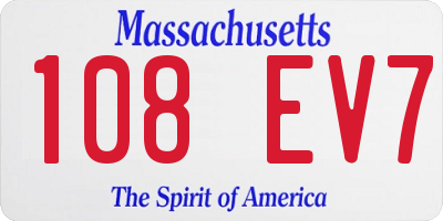 MA license plate 108EV7