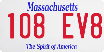 MA license plate 108EV8