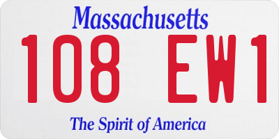 MA license plate 108EW1