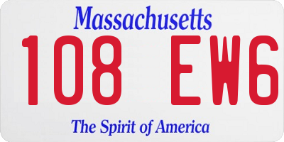 MA license plate 108EW6