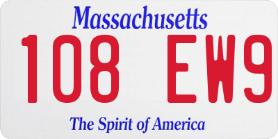 MA license plate 108EW9