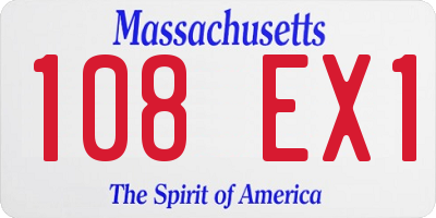 MA license plate 108EX1