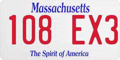 MA license plate 108EX3