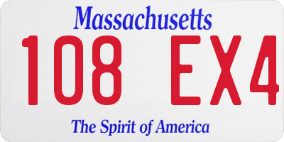 MA license plate 108EX4