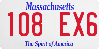 MA license plate 108EX6