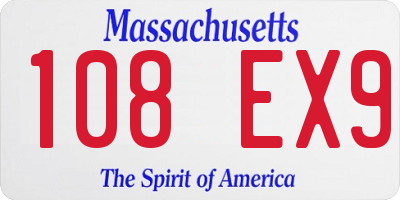 MA license plate 108EX9