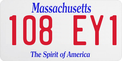 MA license plate 108EY1