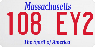 MA license plate 108EY2